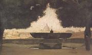Jean Baptiste Camille  Corot La vasque de I'Academie de France a Rome (mk11) china oil painting artist